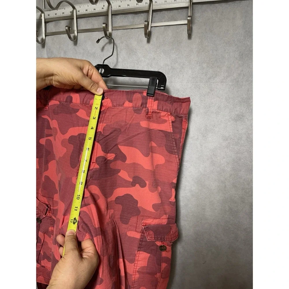 Southpole Shorts Men's 36 Red Camo Ripstop Cargo Red Label Utility Casual 12